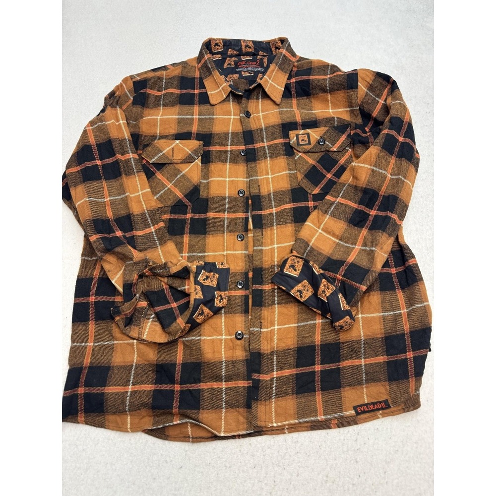 Middle Of Beyond Shirt Mens 2XL Plaid Evil Dead 2 Flannel Long Sleeve Button Up